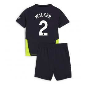 Manchester City Kyle Walker #2 Borte skjorte til barn 2024-25 Kortermet (+ korte bukser)